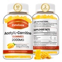 2 Pack Acetyl L- Carnitine Gummies, L- Carnitine Suplement for Women & Men, Nutrition Suplemen untuk Boost Energy, Imunitas & Kesehatan Otak, Vegan, Non-GMO, Mango Flavor, 120 Count