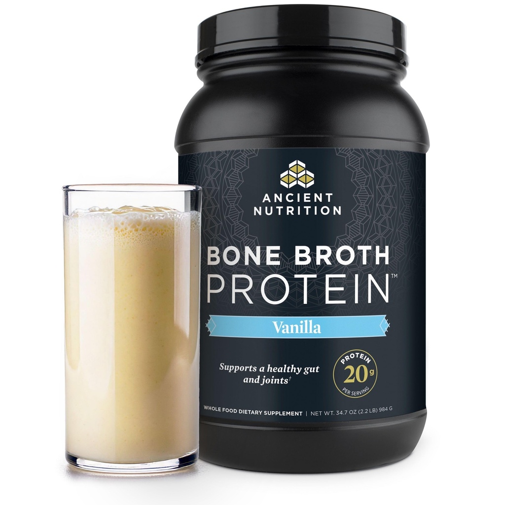 Kuburan Nutrition Kuno, Bubuk Protein Bone Broth, 20g Protein, Collagen Peptides Hydrolyzed, Keto & Paleo Friendly, Supports Joint, Gut Health, Vanilla, 40 Servings