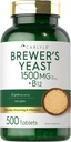 Carlyle Brewers Yeast Tablet dengan Vitamin B12 124; 1500mg 124; 500 Count 124; Non- GMO & Vegetarian Suplemen