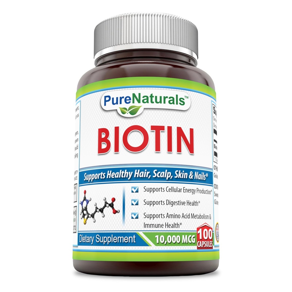 Murni Biotin 10.000 Mcg, 100 Kapsul-Menyehatkan Skin & Rambut - Promotes Overall Good Health