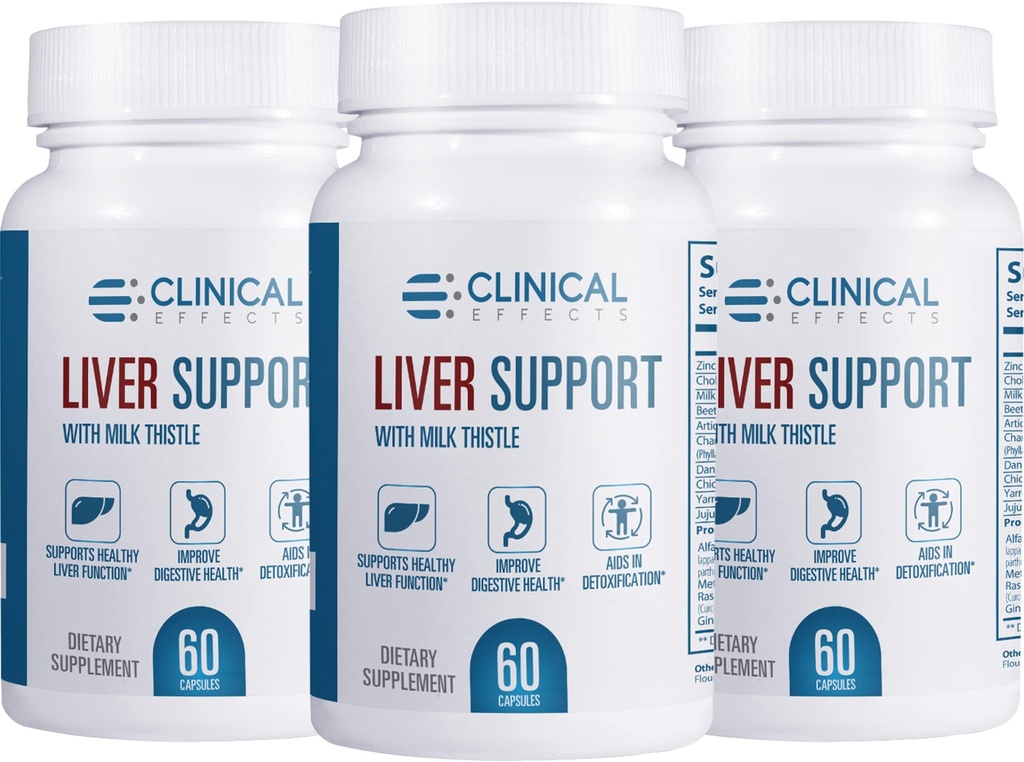 Efek klinis: Dukungan Hati - Natural Milk Thistle dan Tambahan Zinc - 3 Pack - Membantu Detox dan Cleanse The Liver - Mendukung Fungsi Liver dan Kesehatan Digetical - Dibuat di Amerika Serikat