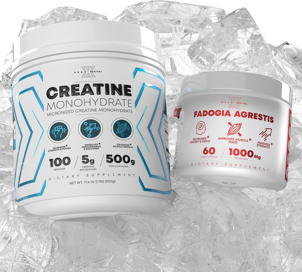 Performance Micronized Creatine Monohydrate Supplement + Fadogia Agrestis Gluten Free, Non-GMO, Vegan