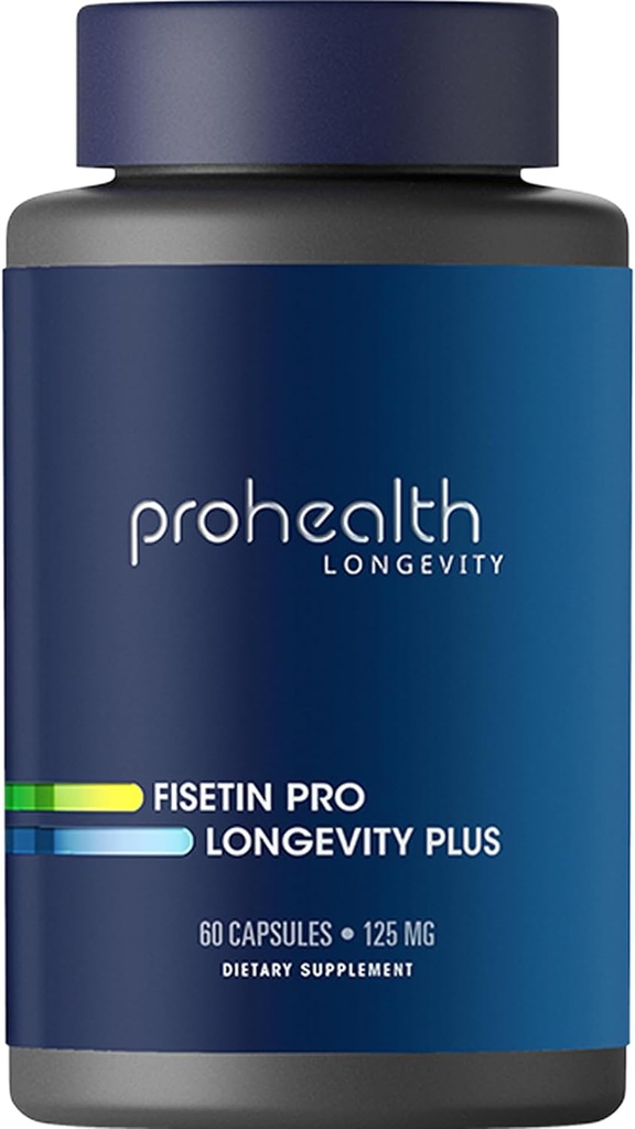 ProHealth Fisetin Suppliments - 15X Better Absorpsi dari Polyphenol Blend + MCT Oil. Antioksidan + Senolytic yang kuat. Tambahan Fisetin 125mg X 60 Hamba