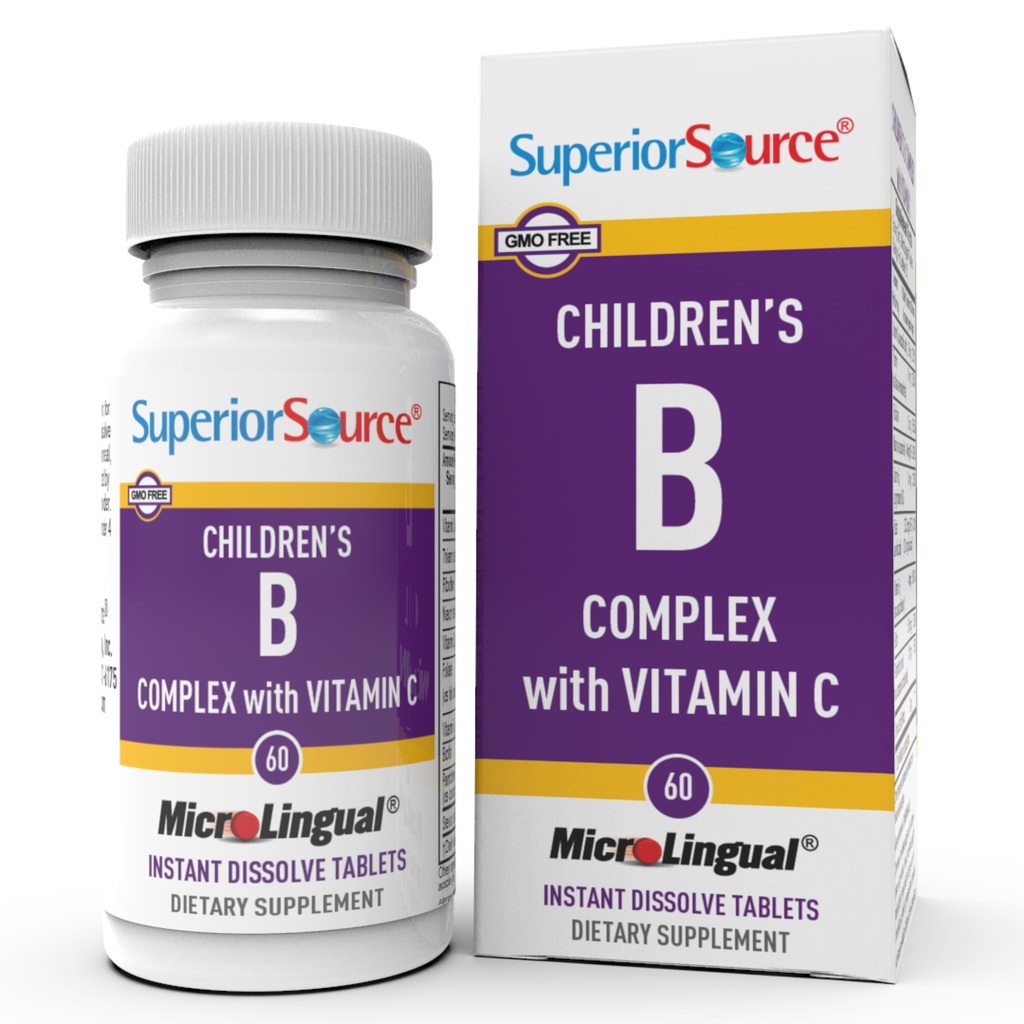 Superior Source Children? s B Complex with Vitamin C - Multivitamin for Heart Health Supplement - Folic Acid for Kids - Imune During Formula dengan Vitamin C - 60 Instant Dissolve Tablet