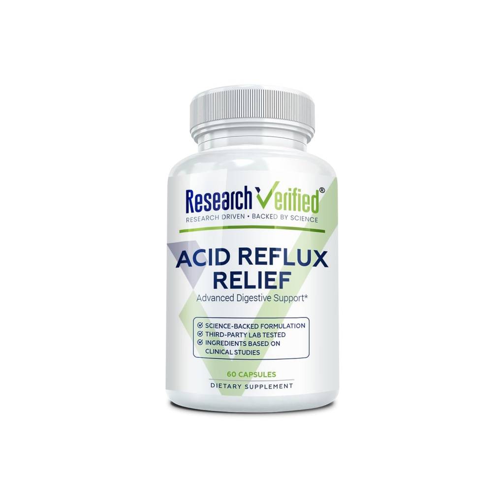 Research Verified Acid Reflux Relief - Soothe GI Problems - Melonatin, 5- HTP, Marshmallow Root - 60 Kapsul - Vegan