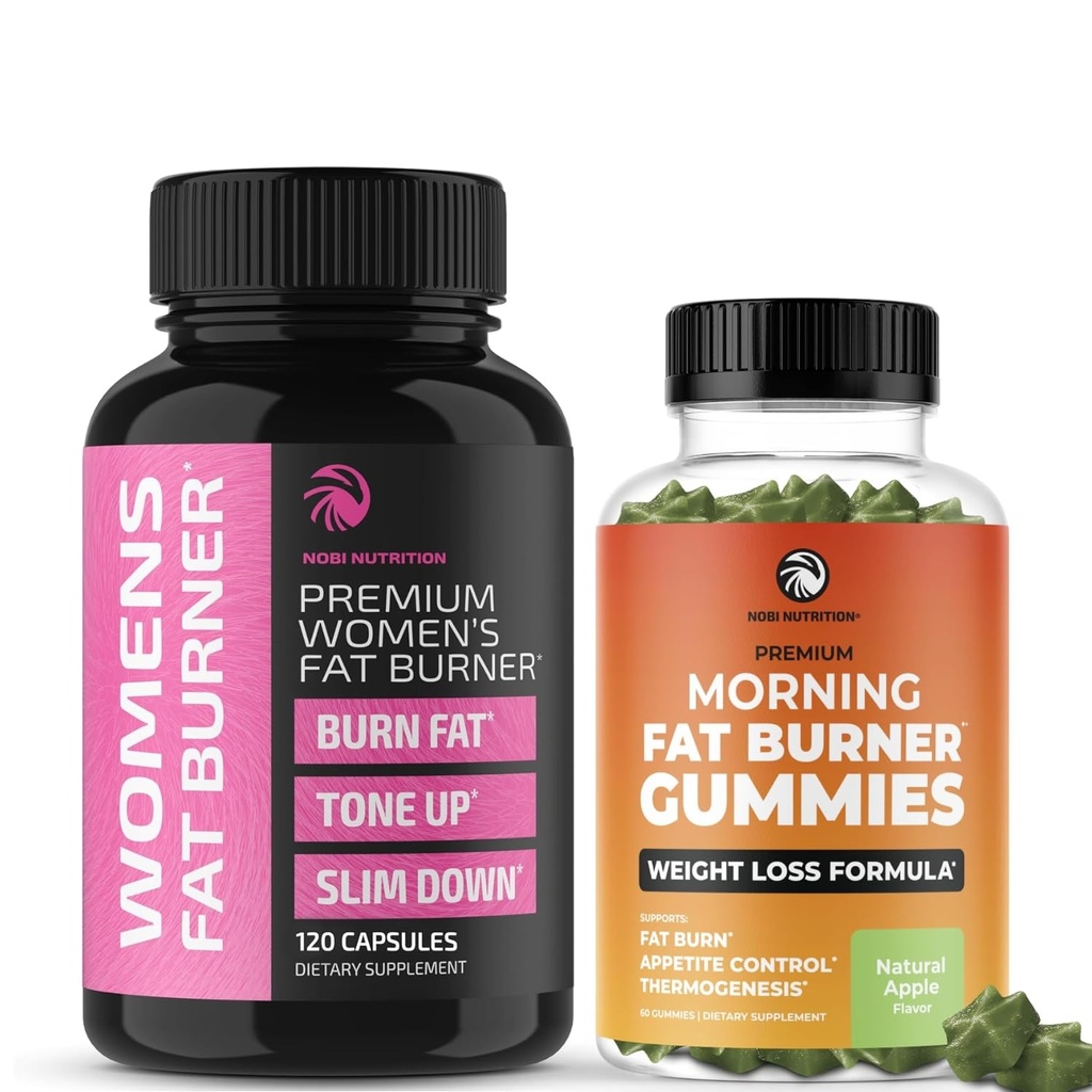 Fat Burn Gummies and Appetite Women 124; Complete Weight Loss Support with Green Tea & Raspberry Ketones 126; Appetite Suppresan, Metabolisme Booster, & Belly Fat Reducer 124; 60 Gummies & 120 Pil