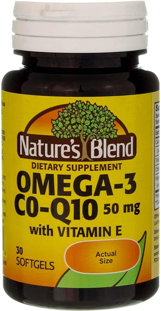 Nature 's Blend Co-Q10 & Omega -3 30 Sgels