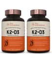 Vitamin K2 MK7 dengan Tambahan D3: 124; Bone & Heart Health Support - Vitamin K & Vitamin D3 5000 IU (2- Pack)
