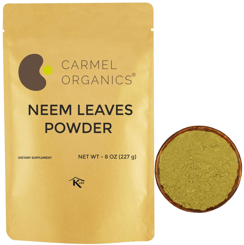 CARMEL ORGANICS Neem Leaves Powder 124; 8 Oz atau 227 Grams 124; Natural 124; Non GMO 124; Tidak Ditambahkan Preservations atau Adddomy 124; Azadirachta Indica Powder