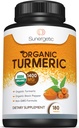 Sunergik USDA Bersertifikat Turmeric Suplemen Organik - Termasuk Turmeric Turmeric & Organic Black Pepper - 1.400mg Turmeric per Serving - 180 Count (Paket 1)