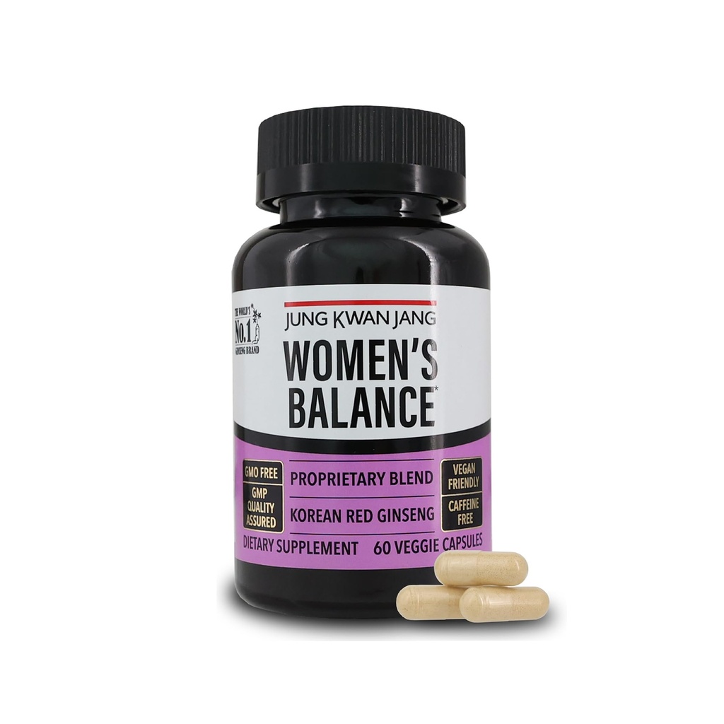 JongKwanJang Wanita keseimbangan dengan Korea Merah Ginseng untuk Tingkat Energi, Sistem Digeptical, dan Suplemen Kesehatan Kognitif, 60 Kapsul