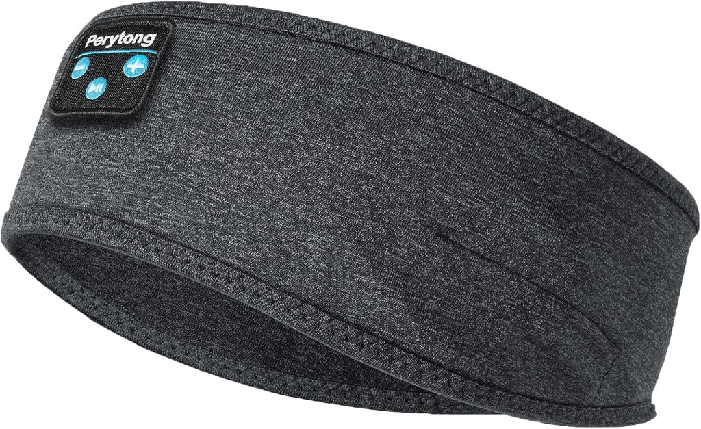 Perytong New Sleep Headband Bluetooth, Headphone Lembut Nirkabel dengan Ultra- Thin Speakers Perfect for Side Sleepers, Running, Workout, Jogging, Yoga, Travel