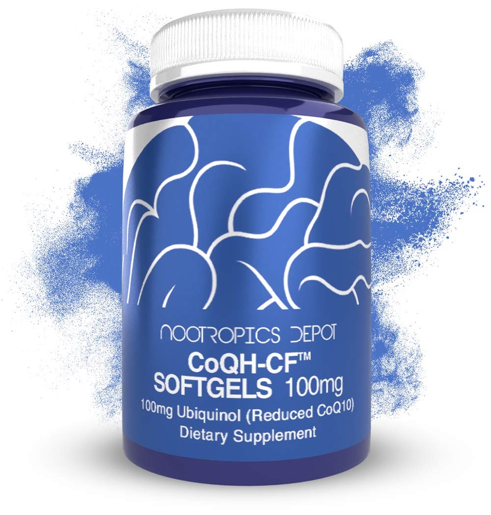 Depot Nootropics Ubiquinol CoQH-CF Softgeels 124; 100mg Ubiquinol Suplemen; 30 Count 124; Reduced CoQ10