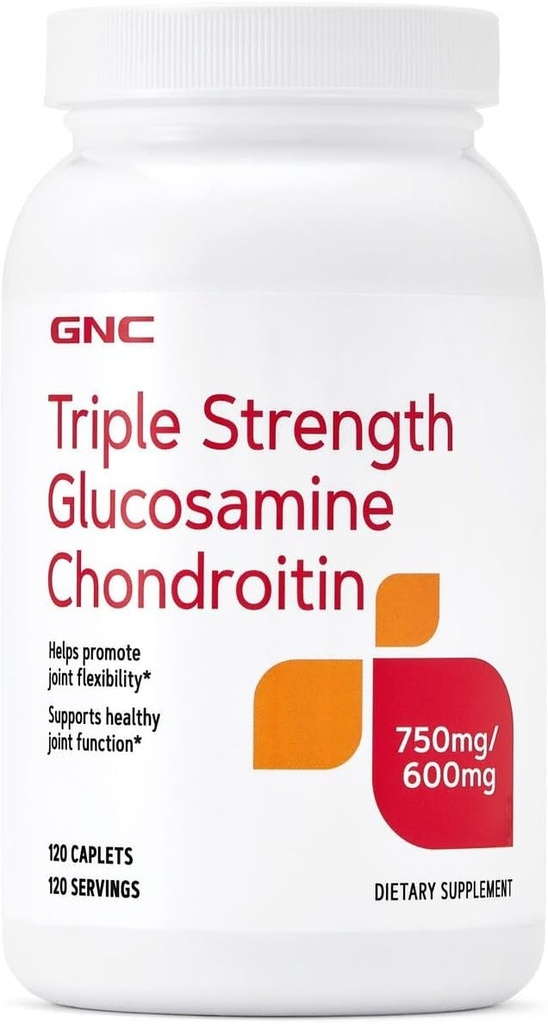 GNC Triple Power Glucosamine Chondroitin 750mg / 600mg, 120 Caplets, Mendukung Fungsi Bersama Sehat