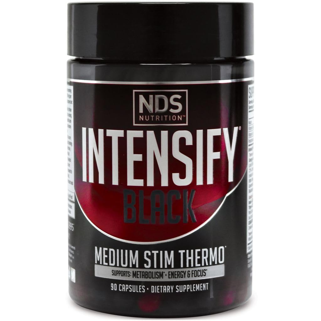 Intensify NDS NDS Nutrition Black - Thermogenic Blend with Advantra Z for Fat and Water Loss - Boost Metabolism, Burn Calories, Help Suppress Appetit - Meningkatkan Tubuh Tone, Muscle Definition - 90 Capsules