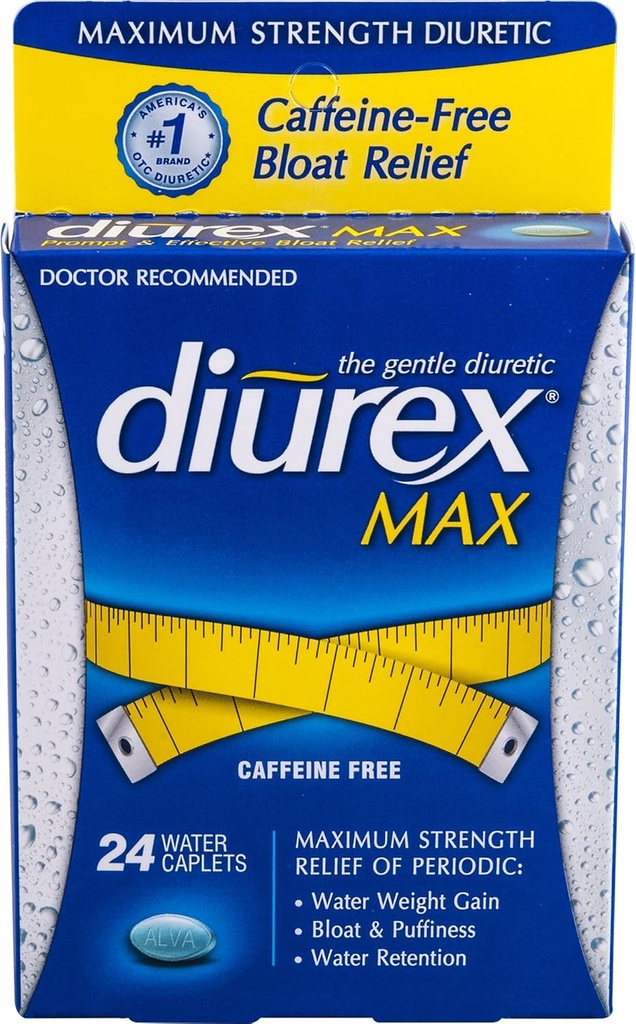 Diurex Max Water Caplets Caffeine Free - 24 Caplets, Paket 2