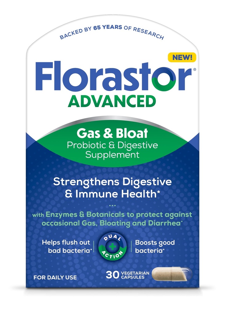 Parastor Advanced Gas and Bloat Probiotic, Digetical Enzymes and Botanicals, Plus Progories for Digetical Health, 30 Kapsul