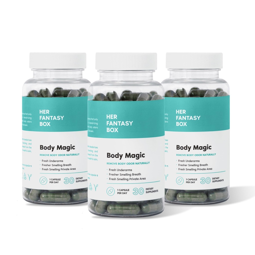 Kotak Fantasy-nya 124; Tubuh Magic 124; Klorophyll Pill untuk Feminine Odor - 3 Pack