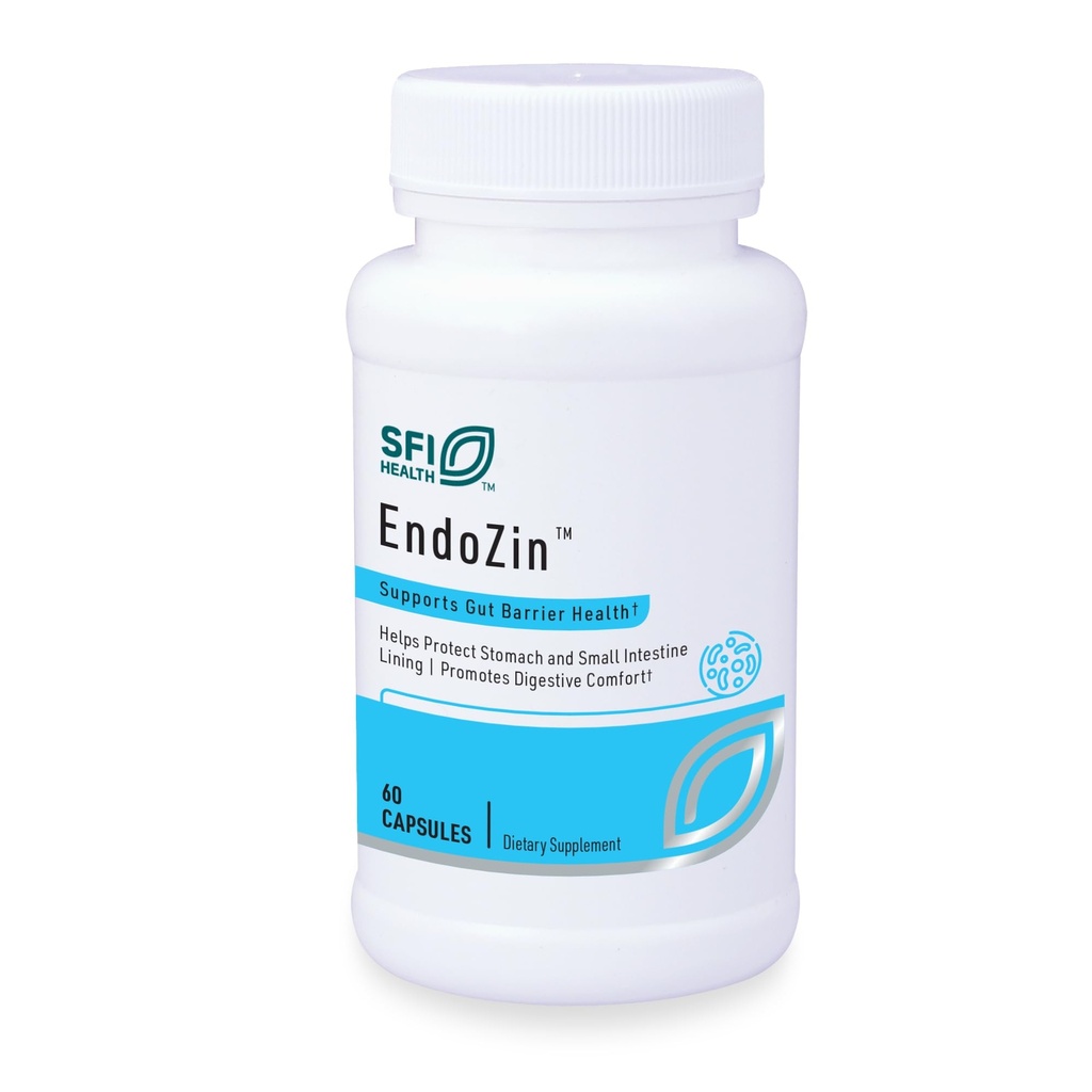 SFI Health Klaire Labs Endozin - Zinc Carnosine Complex dengan L- Glutamine untuk menyokong Fungsi Pembatas Intestinal, Hipolergenik (60 Kapsul)