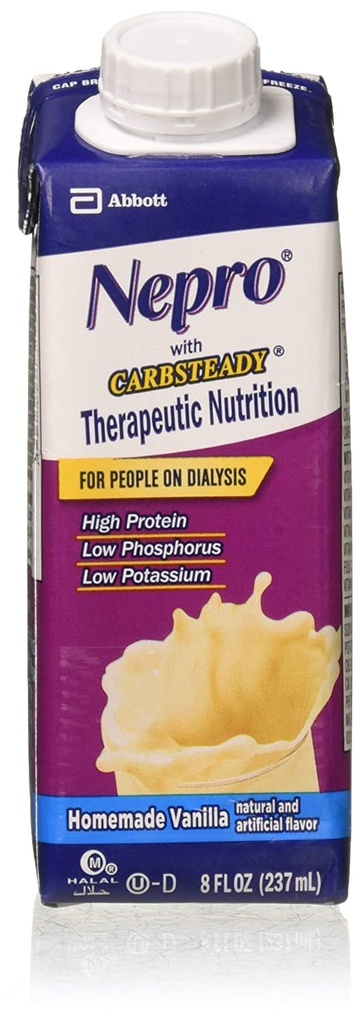 Nepro Complete Nutition dengan Carb Steady Vanilla Liquid - 8 Oz / Containers, Kasus 24 oleh Nepro