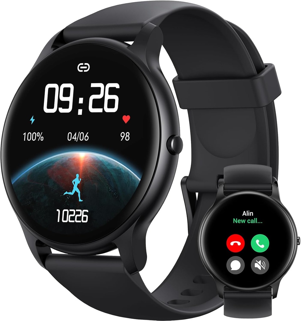 Parsonver Smart Watch for Men Women (Answer / Make Calls), HD Screen Fitness Tracker IP68 Waterproof 100 + Sport Modes, Heart Rate Sleep Monitor, Pedourter, Smartwatch for Android Phones / iPhone Compatible
