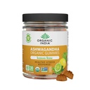 ORGANIC INDIA Ashwagandha Gummies for Men & Women - Stress Suplement, KSM-66 Ashwagandha Root, Ekstra Kekuatan, Tenang Chews, Vegan, Non- GMO - Lemon Lime, 60 Gummies