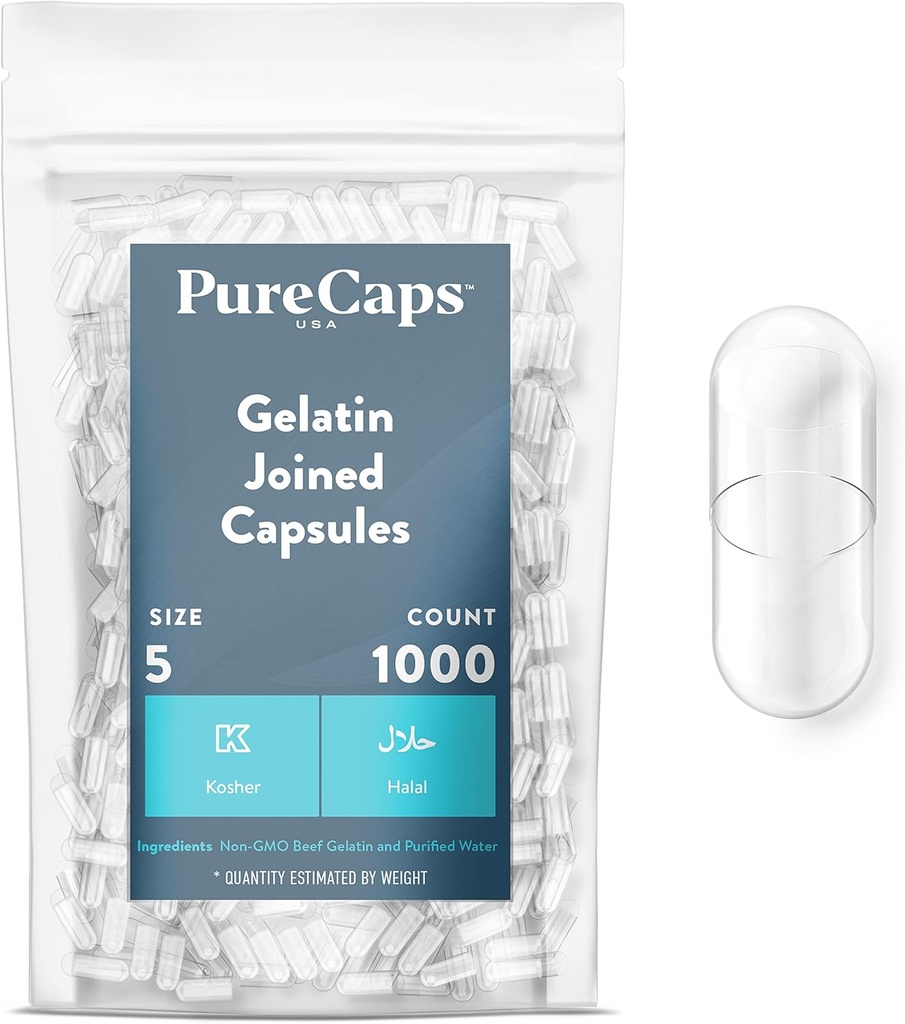 PureCaps AS - Kosong Grantin Kapsules Ukuran 5 = 124; 1.000 Pills Joined = -