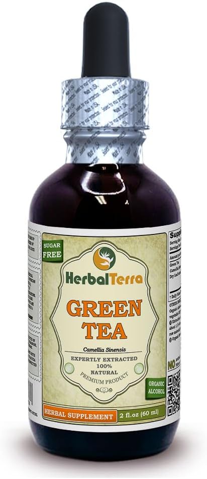 Herbal Terra LLC Green Tea (Camellia Sinensis) Tincture, Organic Diried Leaves Liquid Extract 2 oz