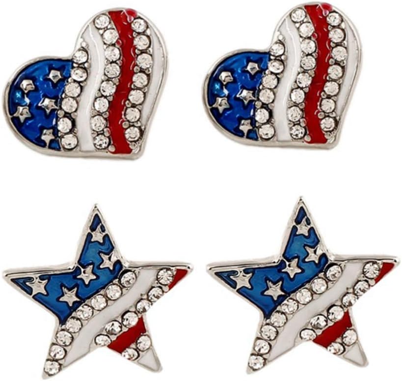 PRETYZOOM Patriotic Earrings American Flag Eardrop Wanita Jewelry Eardrop Lighweirly Fashile Party Accessory