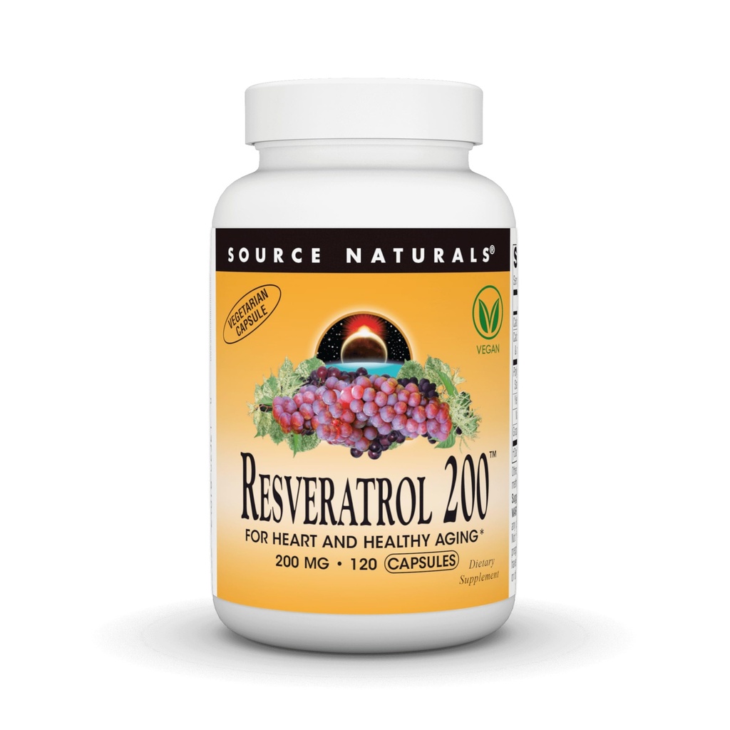 Sumber Reveratrol 200 mg untuk Penuaan Hati dan Sehat - 120 Kapsul Vegetarian