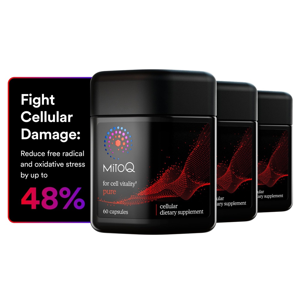 MitoQ Pure Advanced Mitokondria Suplement Superior Bioavability ke CoQ10 124; Mengembalikan Kerusakan Radikal Bebas untuk Penuaan Kesehatan, Metabolisme, Kesehatan Hati, Energi, Kekuatan & Gerakan