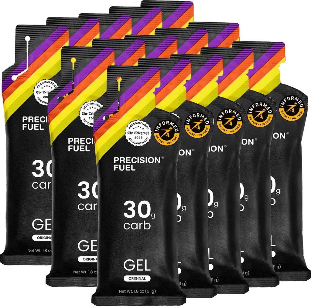 Specision Fuel 30 Energy Gels - Mild, Netral Flavour Running Gels for Endurance Athletes, 30g Carbohydrate, Easy- Digest, Sempurna untuk Running & Long- Durasi Olahraga (Paket 15)