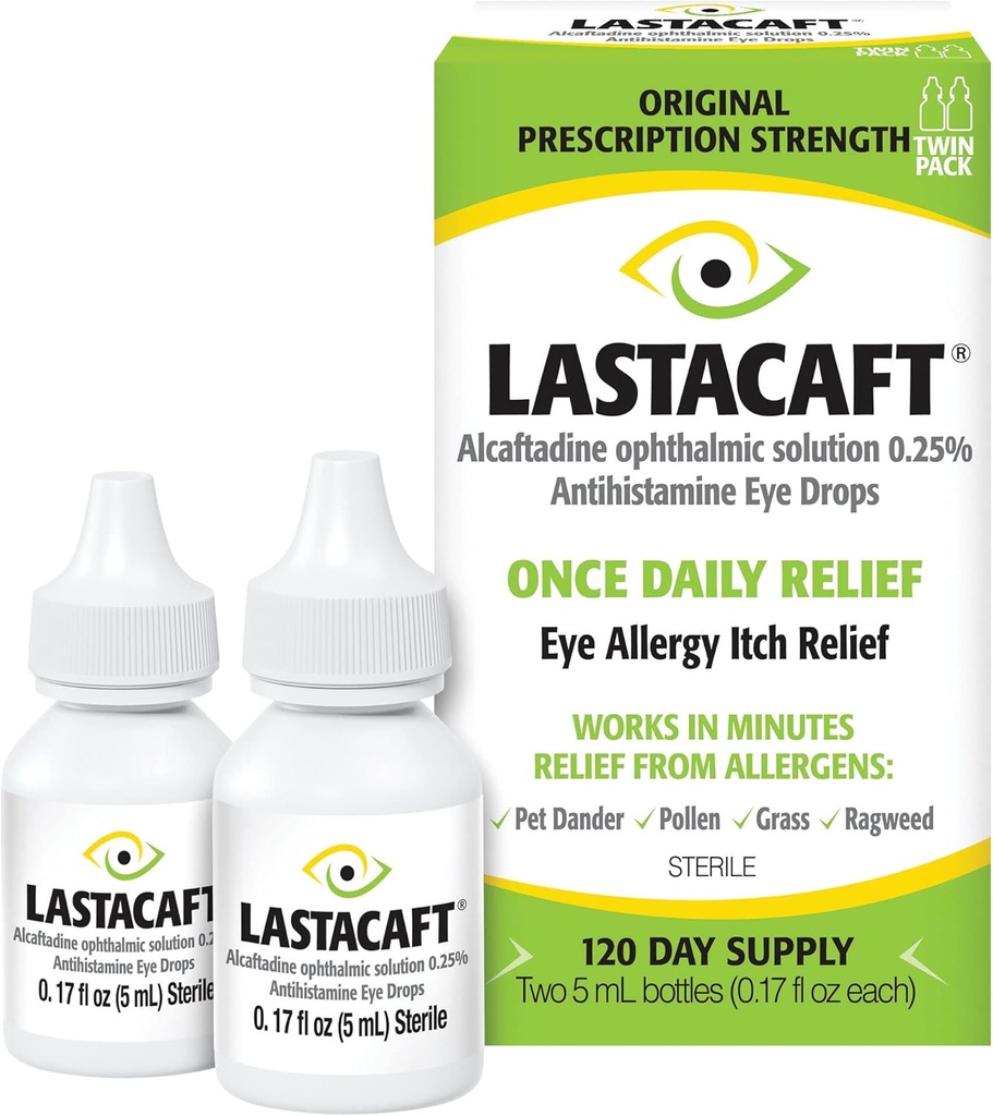 LASTAFT Sekali Mata Harian Alergi Itch Relief Drops, (2 Cacah) 120 Hari Supply, Eksklusif