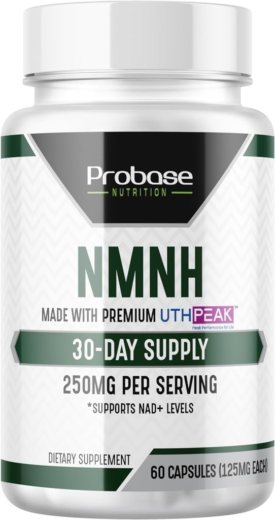 Penambahan NMNH NAD Suplemen 250mg - Disarankan Dose untuk Penuaan Kesehatan, Suplemen Fokus Memori untuk Dukungan Fungsi Kognitif (60 Kapsul) - Alternatif ke NR, NAD, Quercetin dan Fisetin
