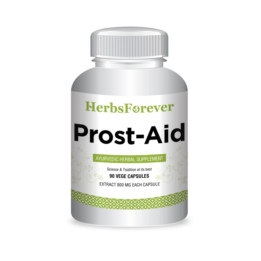 Herbsforever Prostaid Ayurvedic Herbal Suplemen untuk Wellness Pria 124; 90 Vevgie Capsules, 800mg Masing-masing, Dukungan Alam untuk Overall Health & Vitalitas