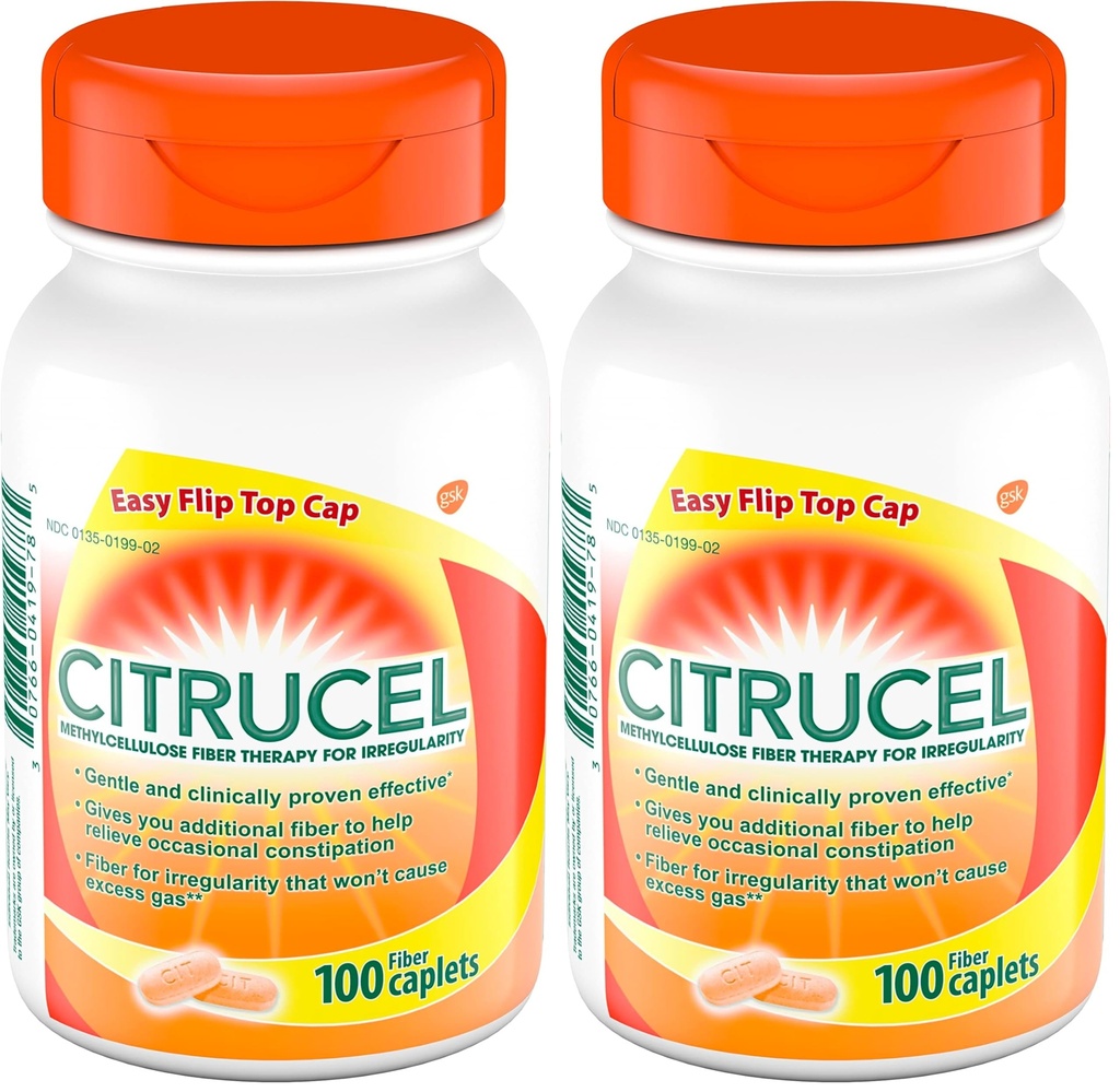 CITRUCEL Caplets Fiber Therapy for Occational Constipation Relief, 100 Count (Paket 2)