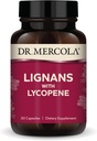 Dr Mercola Lignans dengan Lycopene Supplement, 30 Pelayan (30 Kapsul), Non GMO, Soy Free, Gluten Bebas
