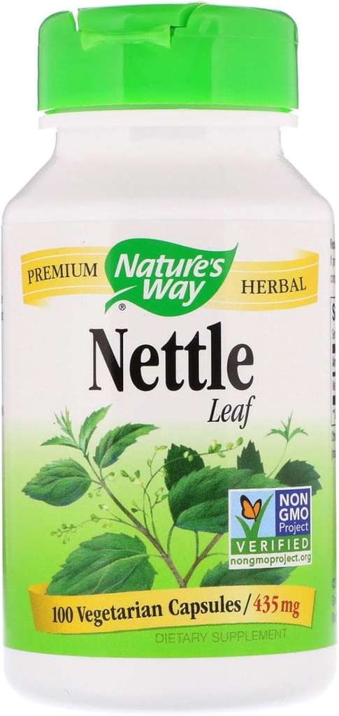 Nature 's Way Nettle Leaf 435 mg, TRU-ID Cerfied, None-GMO Project, Vegetarian, 100 Count, Pack of 2