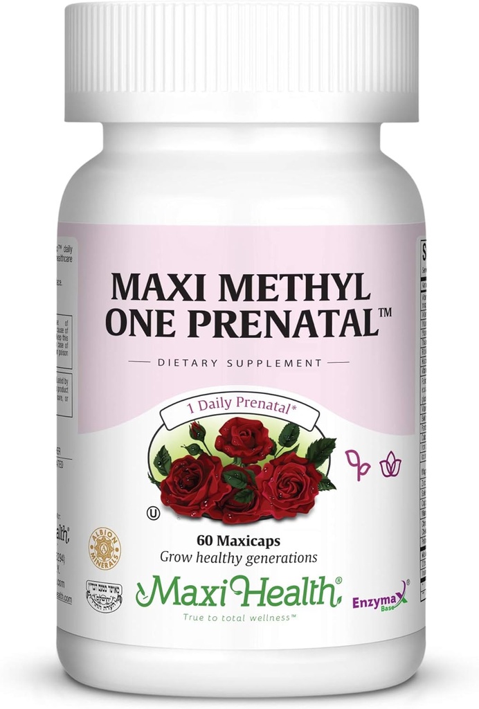 Maxi One Per Day Prenatal Formula dengan Methylated Folate and Gentle Iron, 60 Count