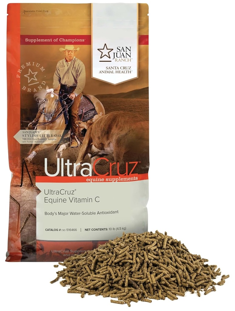 UltraCruz-516466 Equine Vitamin C (Acibic Acid) Tambahan untuk Kuda, 10 lb, Pellet (Supply Hari 80)