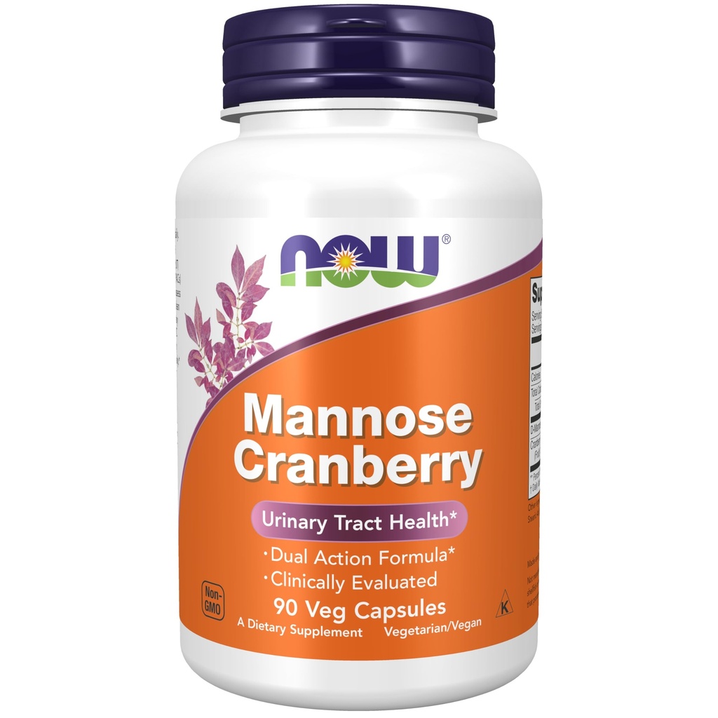 Sekarang Makanan Suplemen, Mannose Cranberry, Dual Action Formula *, Clinically Evaluated, Urinary Tract Health *, 90 Veg Capsules