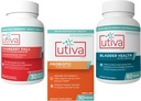15% Bundle Utiva Cranberry Pac Suplement for Urinary Trakt Health 30 Vevai Capsule + Utiva Probiotic for Gut and Urinary Track Health 30 Delayed Deserve Veg + Utiva Bladder Health 60 Capsule