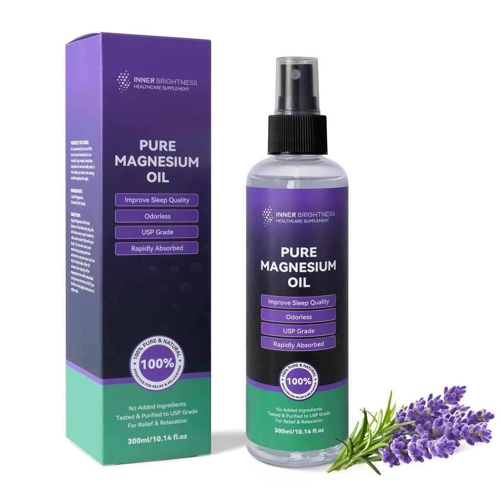 Magnesium Oil untuk Feet & Sleep, Semprotan Minyak Magnesium Murni, Organik Magnesium Spray.