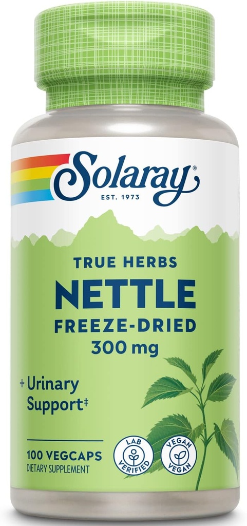 SOLARAY Nettle Leaf Freeze Dried, Veg Cap (Btles-Plastic) 300mg 124; 100ct