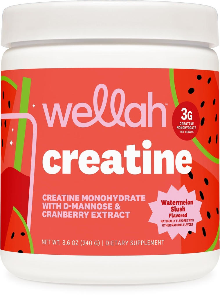 Wellah Creatine for Women (50 Pelayan, Semir Semir) - Creatine Monohydrate dengan Ekstrak Dandelion & Cranberry