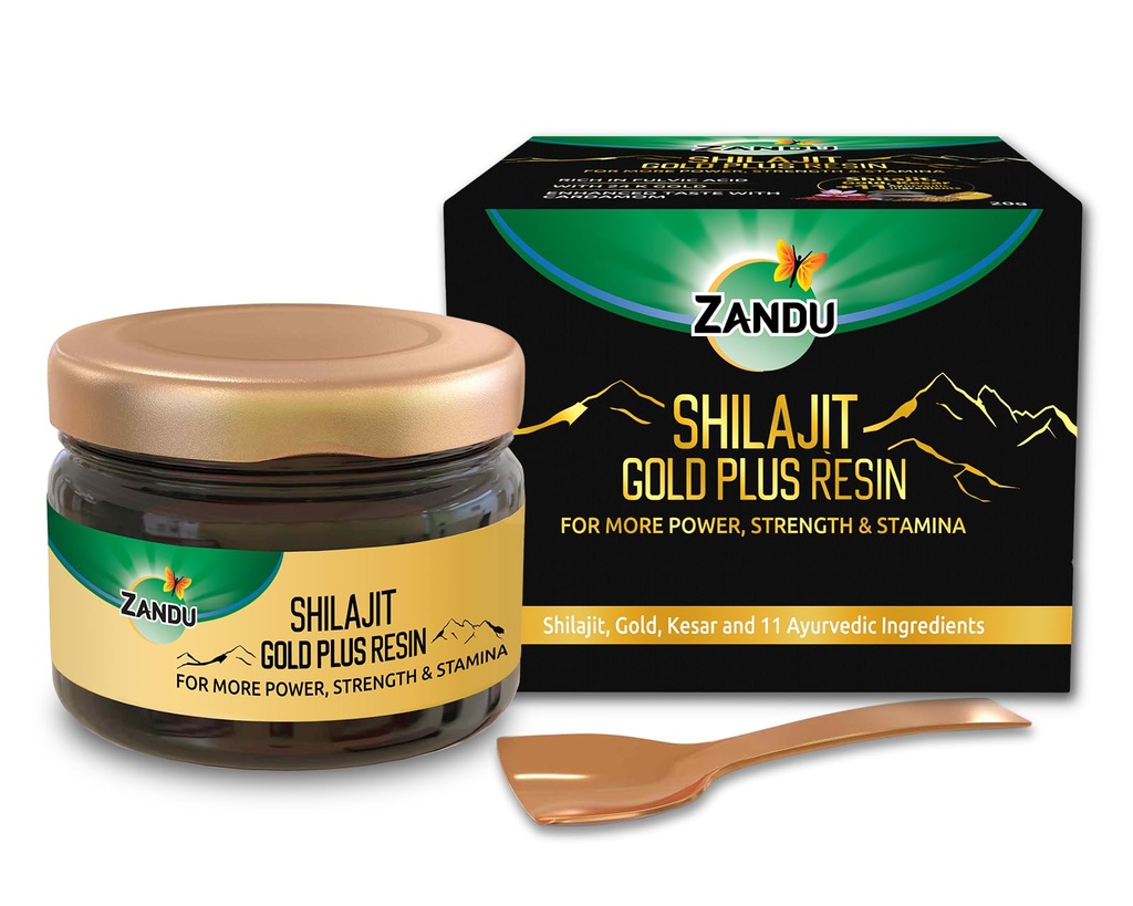 Zandu Himalaya Shilajit Resin 124; Natural Plant-Based Suplement for Energy, Power & Fisik Performance 124; Pasokan Gaya Hidup Aktif & Vitalitas 124; 0.71 Oz (20g)