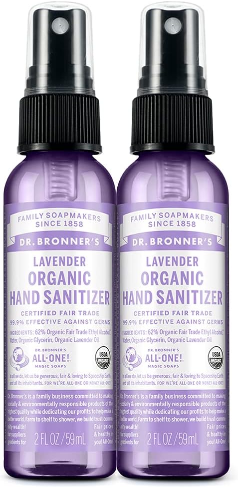 Spray Tangan Organik Dr. Bronner (Lavender, 2 Ounce, 2-Pack)