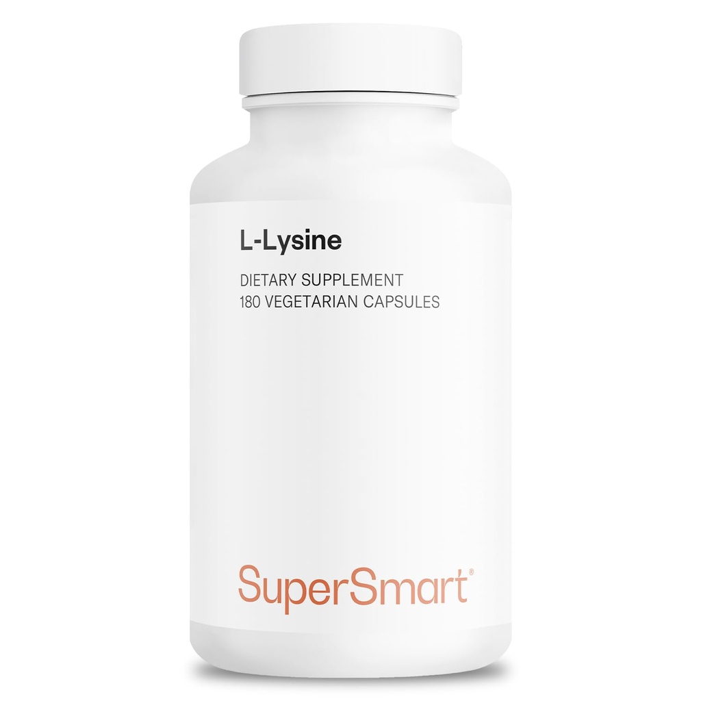 Supersmart - L-Lysine 6000mg per day (High Strength) - Escular Amino Acsin Lysine Suplement 126; Non-GMO & Gluten Free - 180 Vegetarian Capsules