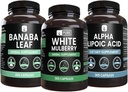 PURE ORIGINAL INGREDIENTS White Mulberry, Alpha Lipoic Acid, Banaba Capsule Bundle (365 Capsules), Murni & Undiluted, Lab Verified