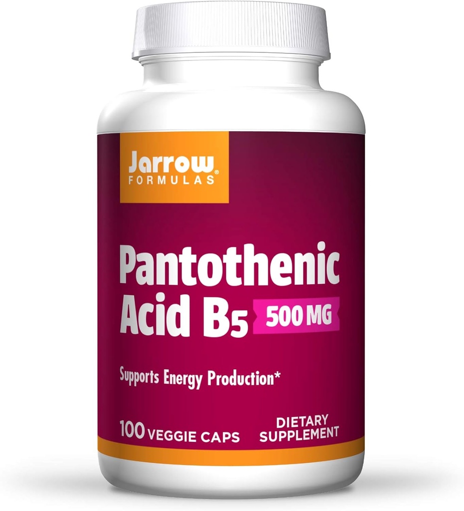 Jarrow Formulas Panthenic Acid B5 500 mg - 100 Veggie Caps - Escule B Vitamin - Produksi Energi & Metabolisme Dukungan - 100 Pelayan, Paket 3